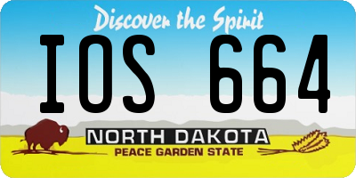 ND license plate IOS664