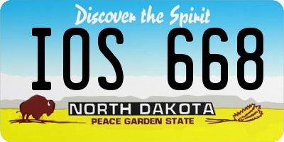 ND license plate IOS668