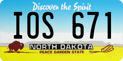 ND license plate IOS671