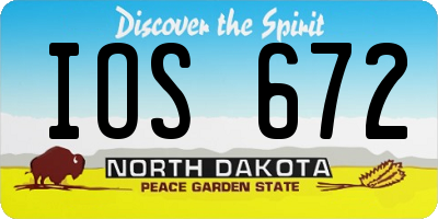 ND license plate IOS672