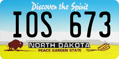 ND license plate IOS673