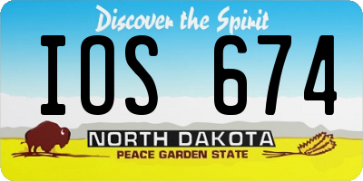 ND license plate IOS674