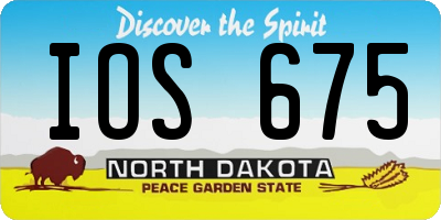 ND license plate IOS675