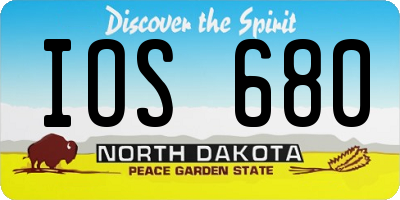 ND license plate IOS680