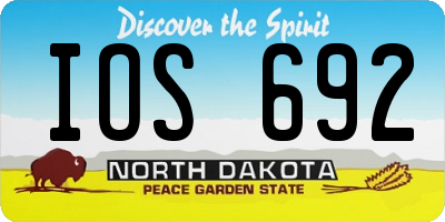 ND license plate IOS692