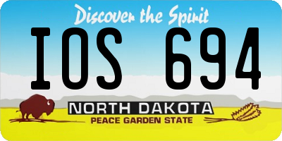 ND license plate IOS694