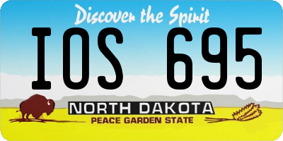 ND license plate IOS695