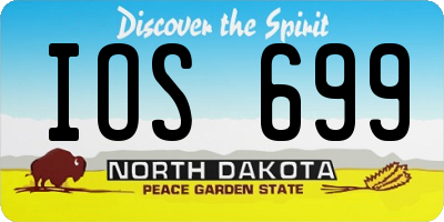 ND license plate IOS699