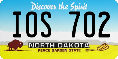 ND license plate IOS702