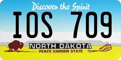 ND license plate IOS709
