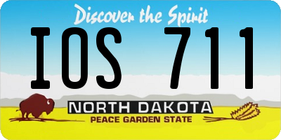 ND license plate IOS711
