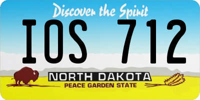ND license plate IOS712