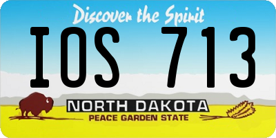 ND license plate IOS713