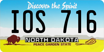 ND license plate IOS716