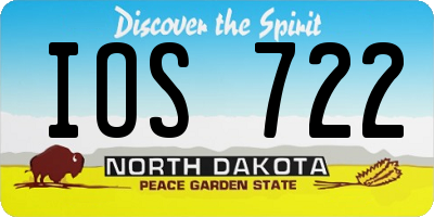 ND license plate IOS722