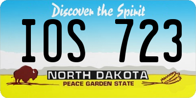 ND license plate IOS723