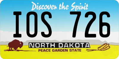 ND license plate IOS726