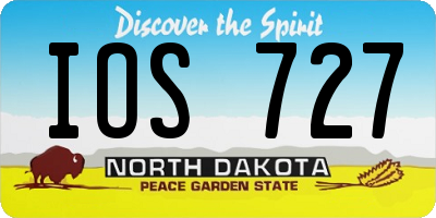 ND license plate IOS727