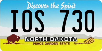 ND license plate IOS730