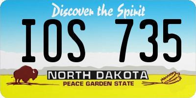 ND license plate IOS735