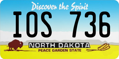ND license plate IOS736