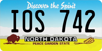 ND license plate IOS742