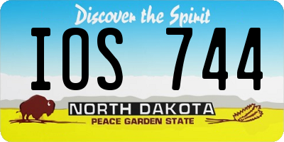 ND license plate IOS744
