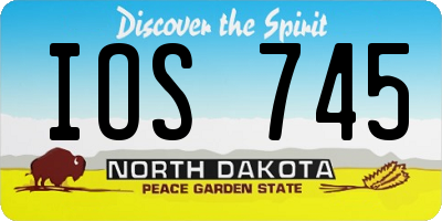 ND license plate IOS745