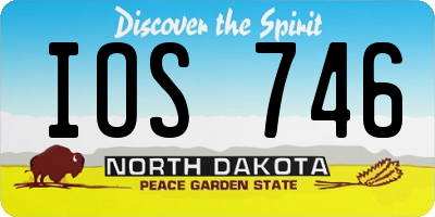 ND license plate IOS746