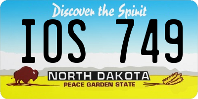 ND license plate IOS749