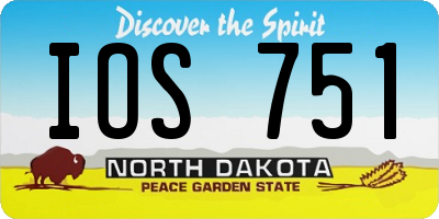 ND license plate IOS751
