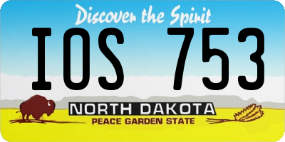 ND license plate IOS753