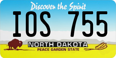 ND license plate IOS755
