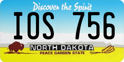 ND license plate IOS756