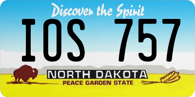 ND license plate IOS757
