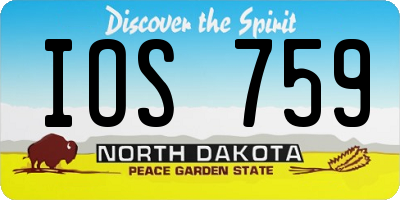 ND license plate IOS759