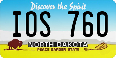 ND license plate IOS760