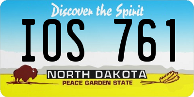 ND license plate IOS761