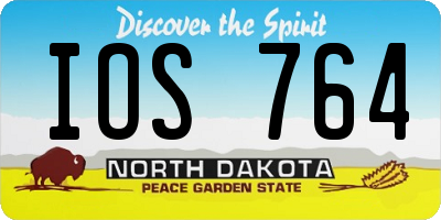 ND license plate IOS764