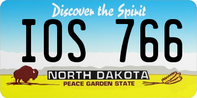 ND license plate IOS766