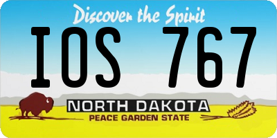 ND license plate IOS767