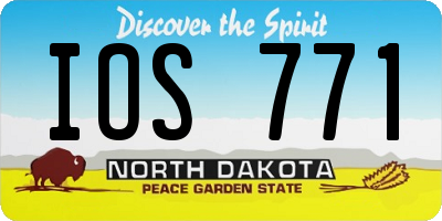 ND license plate IOS771