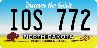 ND license plate IOS772