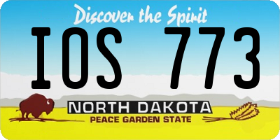 ND license plate IOS773