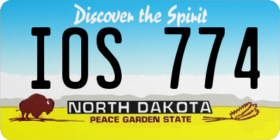 ND license plate IOS774