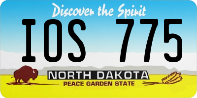 ND license plate IOS775