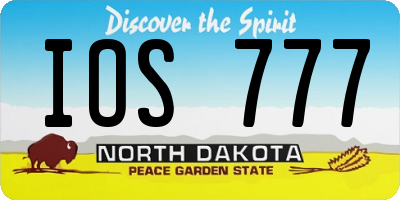 ND license plate IOS777