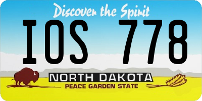 ND license plate IOS778