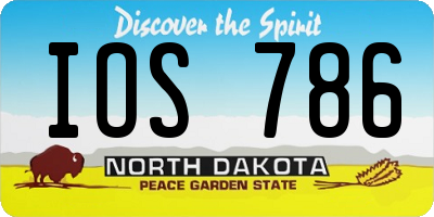 ND license plate IOS786