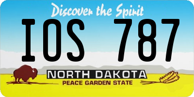 ND license plate IOS787